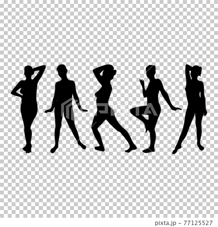 美容、透明、剪影、女性、瑜伽、普拉提、運動、健康、抗衰老、排毒 77125527