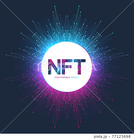NFT non fungible token. Non-fungible tokens icon covering concept NFT. High-tech technology symbol logo vector. NFT non fungible token. Non-fungible tokens icon covering concept NFT. High-tech technology symbol logo vector. 77125698