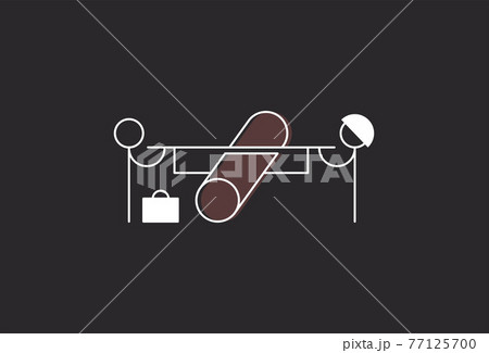 Vector working leader in outline style. Digital art 77125700