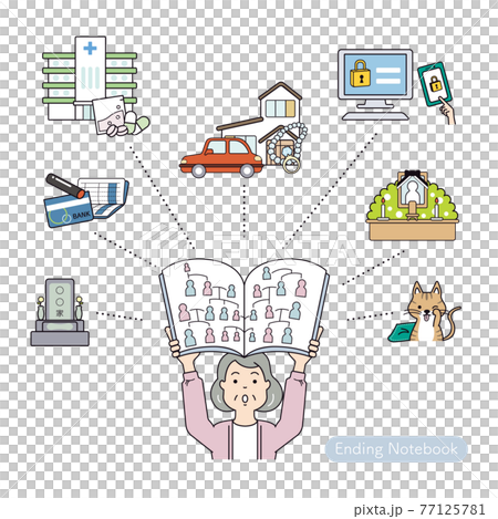 Senior woman working on the ending note 77125781