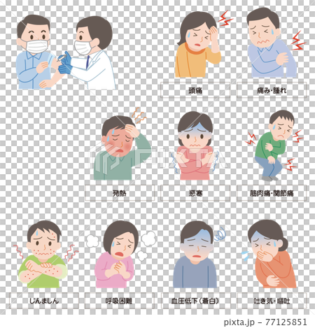 ワクチンの副反応のイラスト ワクチンの副反応のイラスト 77125851