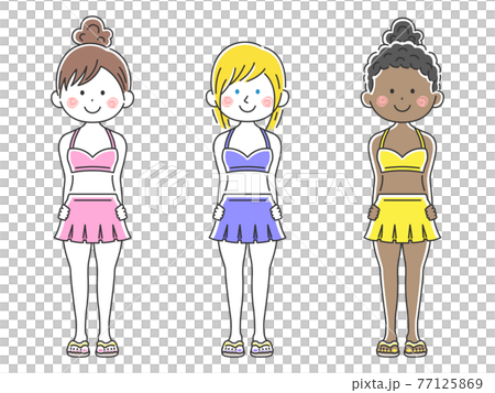 穿著泳衣的女性插畫集 穿著泳衣的女性插畫集 77125869