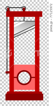 Illustration of a guillotine execution table that cuts the neck 77125972