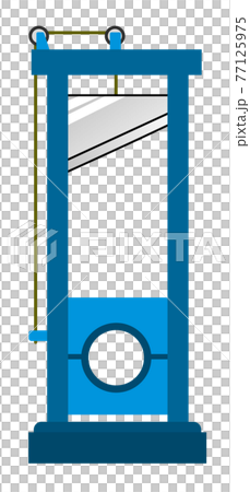 Illustration of a guillotine execution table that cuts the neck 77125975