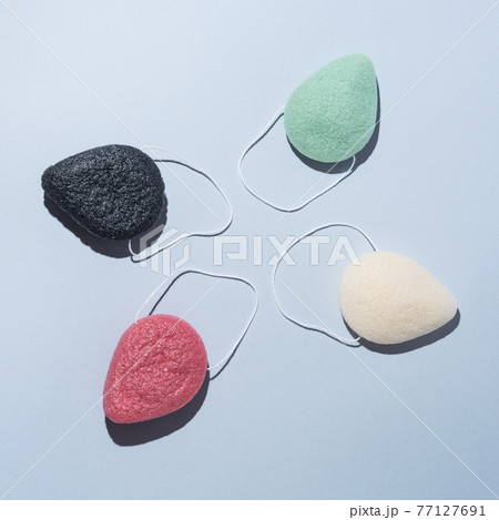 Four different color konjac sponges for face washing and exfoliating, zero waste product Four different color konjac sponges for face washing and exfoliating, zero waste product 77127691