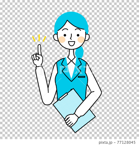 指著剪貼板的女商人插圖素材 指著剪貼板的女商人插圖素材 77128045