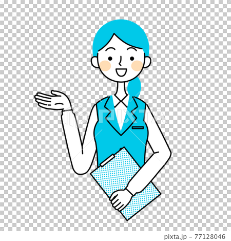 用剪貼板指導的女商人 插圖素材 用剪貼板指導的女商人 插圖素材 77128046