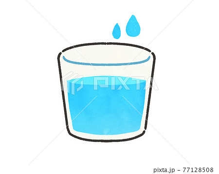 コップに入った水のイラストのイラスト素材