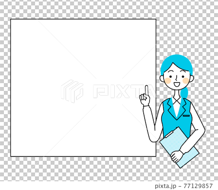 Business woman copy space illustration to guide Business woman copy space illustration to guide 77129857