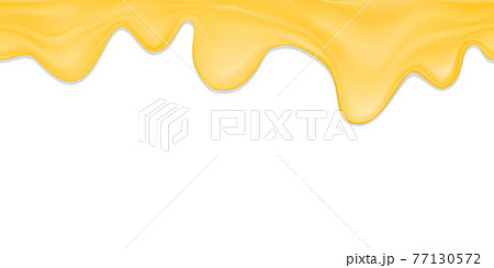 Realistic vector seamless border of melted cheese or cheese fondue 77130572