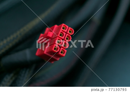 Red plug from power supply for PC motherboards 77130793