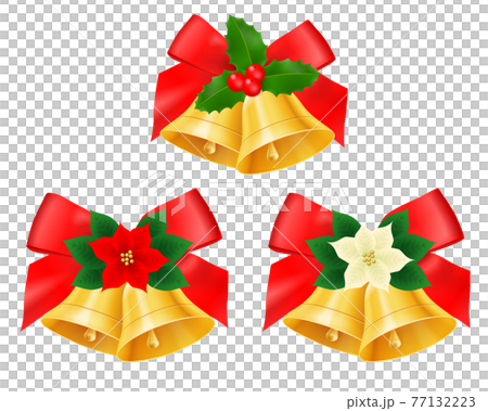 リボン付き クリスマスベルのイラスト素材