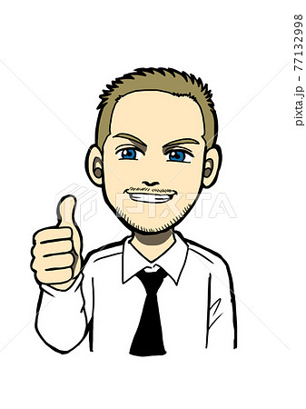 グッドサインをしている外国人男性のイラスト素材 グッドサインをしている外国人男性のイラスト素材