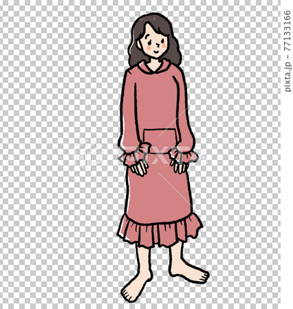 Illustration of a woman wearing a fashionable loungewear 77133166