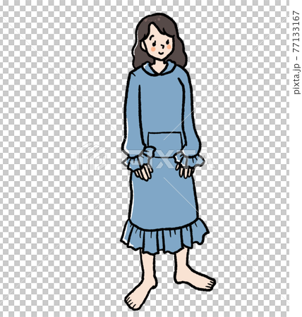 Illustration of a woman wearing a fashionable loungewear 77133167