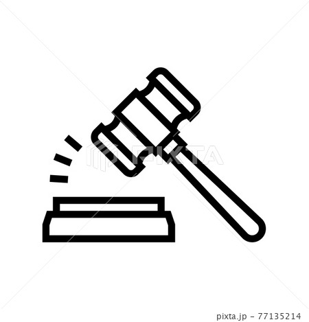 judge hammer line icon vector illustration 77135214