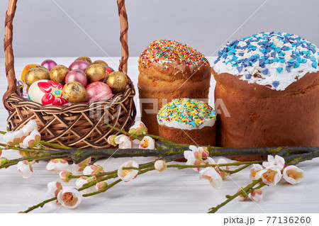 Collection of traditional easter attributes. Collection of traditional easter attributes. 77136260