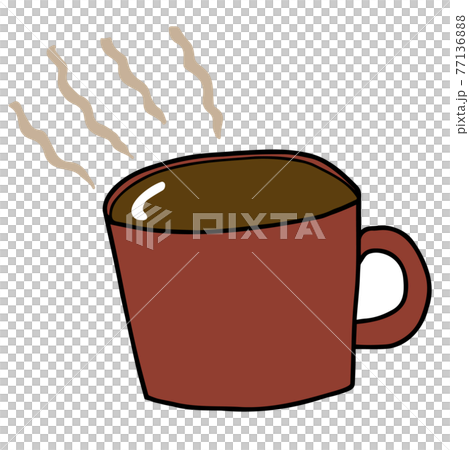 カップに入ったホットコーヒーのイラストのイラスト素材