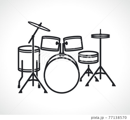 drum set icon isolated vector 77138570