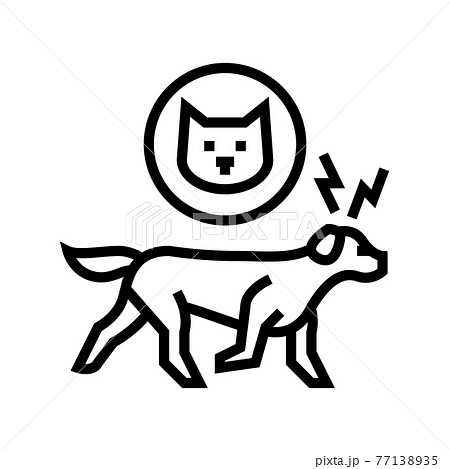 dog chasing cat line icon vector illustration dog chasing cat line icon vector illustration 77138935