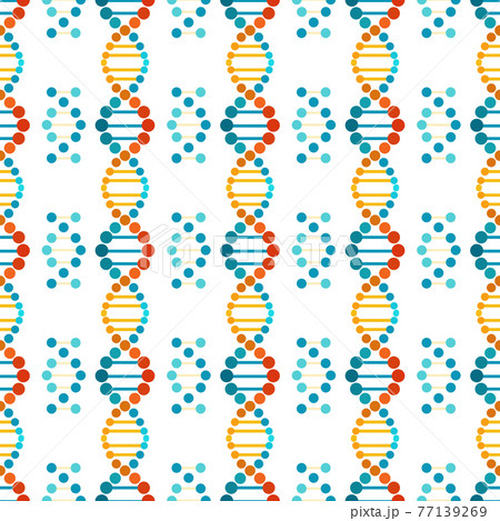 Colorful DNA spiral seamless pattern 77139269
