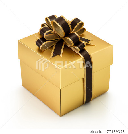 Golden gift box isolated Golden gift box isolated 77139393