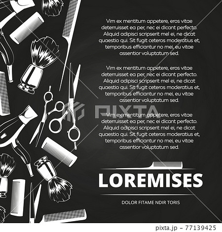 Chalkboard barber shop poster 77139425