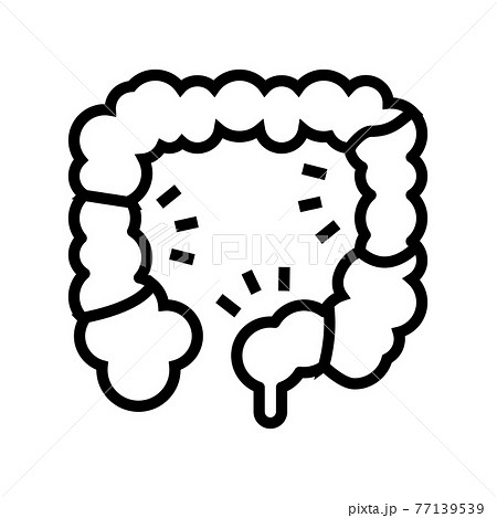 colitis disease line icon vector illustration 77139539