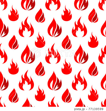 Red fire seamless pattern design - flame seamless texture 77139599