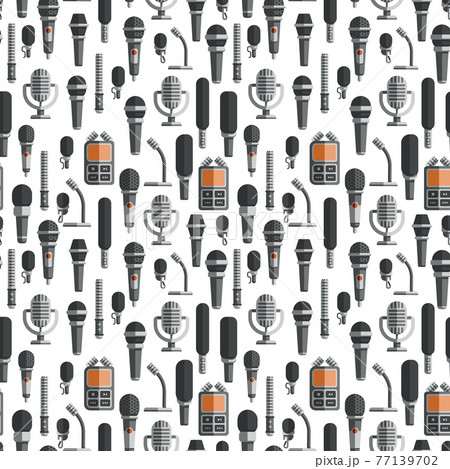 Flat microphones and dictaphones seamless pattern 77139702