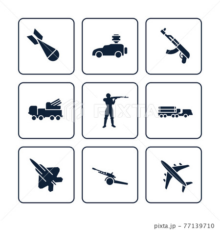 Terror or army icons set - military icons design 77139710