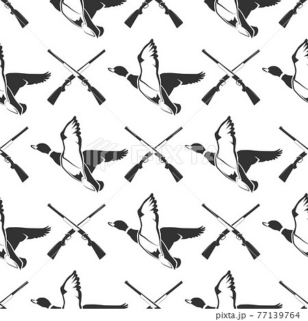 Hunting seamless pattern with guns and ducks Hunting seamless pattern with guns and ducks 77139764