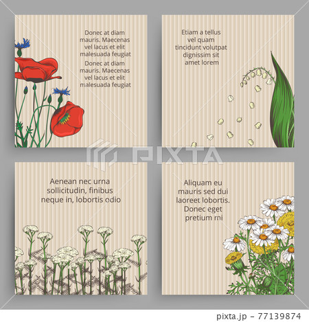 Vintage banner with and drawn flowers - floral retro banners Vintage banner with and drawn flowers - floral retro banners 77139874