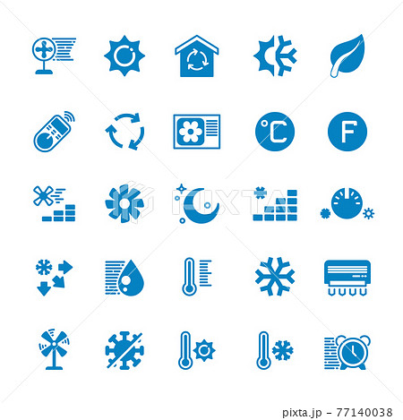 House and car air conditioning, heating and cooling icons House and car air conditioning, heating and cooling icons 77140038