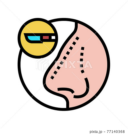 rhinoplasty treatment color icon vector illustration rhinoplasty treatment color icon vector illustration 77140368
