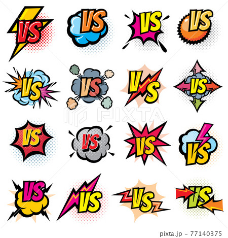 Battle competition versus logos set. Vs rivals challenge emblems and labels Battle competition versus logos set. Vs rivals challenge emblems and labels 77140375