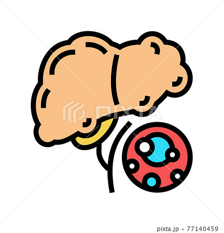 fatty liver dystrophy disease color icon vector illustration 77140459