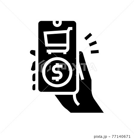 online buying phone app glyph icon vector illustration 77140671
