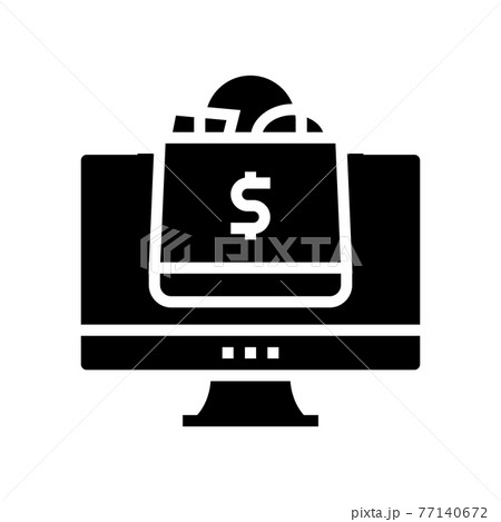 buying products basket of online shop glyph icon vector illustration 77140672