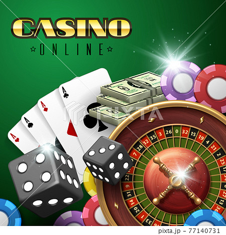 Online casino gambling background with...のイラスト素材 [77140731] - PIXTA