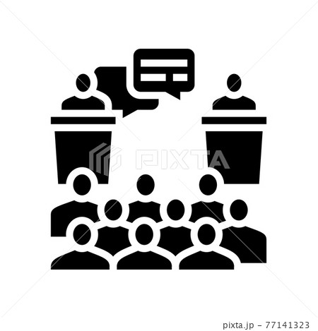 debate on forum glyph icon vector illustration 77141323