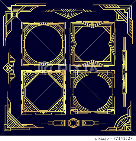 Classic vintage geometric frames and border 77141527