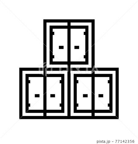 container stack port line icon vector illustration 77142356