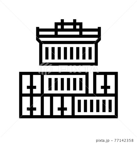 containers loader port line icon vector illustration 77142358