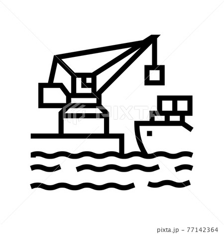 crane port line icon vector illustration 77142364