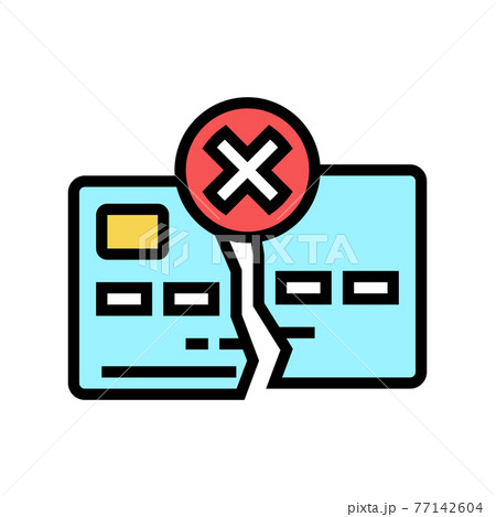 damaged card color icon vector illustration damaged card color icon vector illustration 77142604