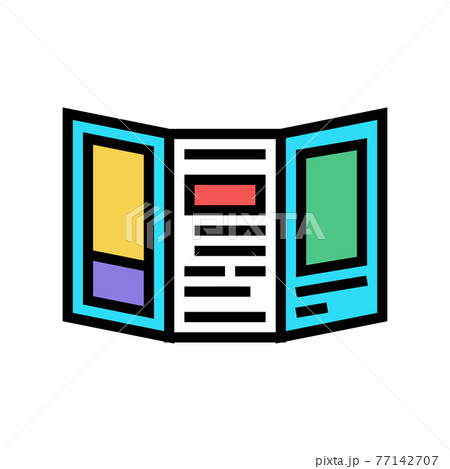handout flyer of forum color icon vector illustration 77142707