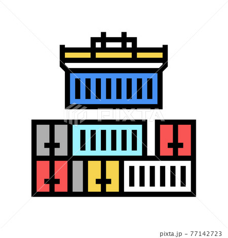 containers loader port color icon vector illustration 77142723