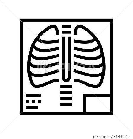 x-ray radiology line icon vector illustration flat 77143479