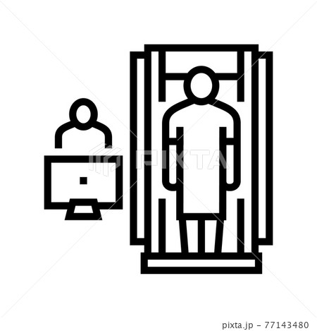 hospital cabinet radiology line icon vector illustration 77143480